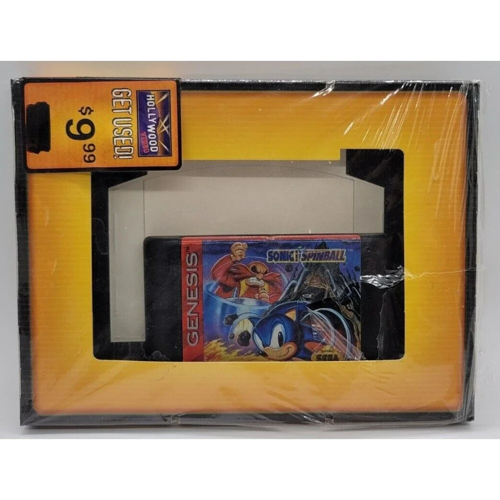 Hollywood Video Game Box With Sonic Spinball (Sega Genesis, 1993) cartridge only